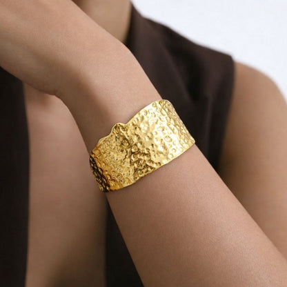 Bracelet jonc acier inoxydable or Maelle Bellaime 3