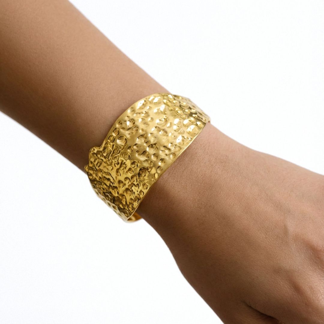 Bracelet jonc acier inoxydable or Maelle Bellaime 4