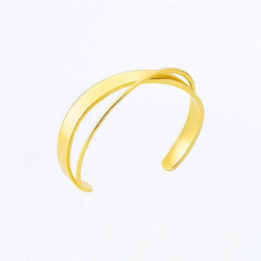 Bracelet Jonc Ambre  - Acier inoxydable - Couleur or