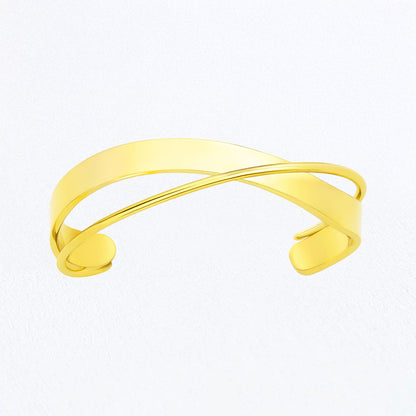 Bracelet Jonc Ambre  - Acier inoxydable - Couleur or