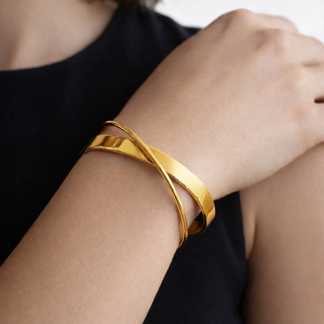 Bracelet jonc acier inoxydable Ambre Bellaime 3