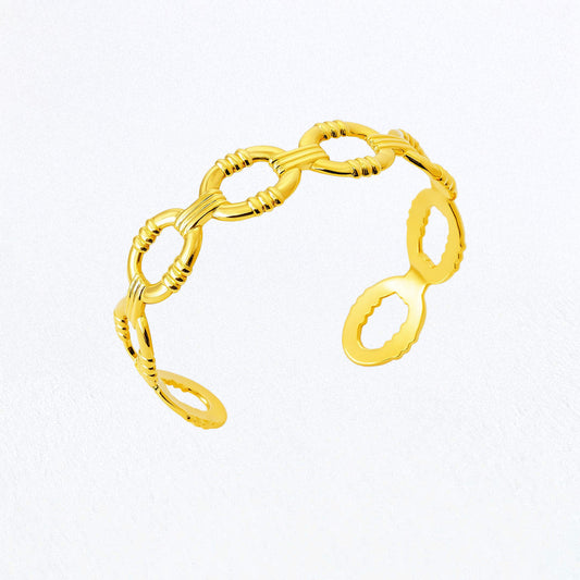 Bracelet Jonc Destiny - Acier inoxydable - Couleur or