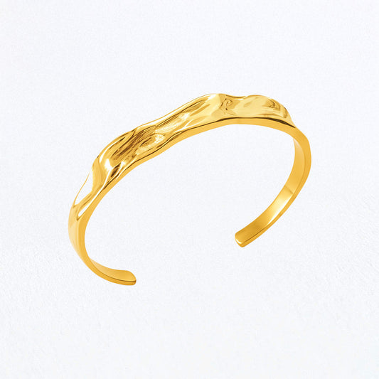 Bracelet Jonc Elise  - Acier inoxydable - Couleur or