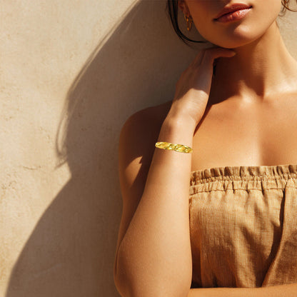 Bracelet jonc acier inoxydable or Elise 2