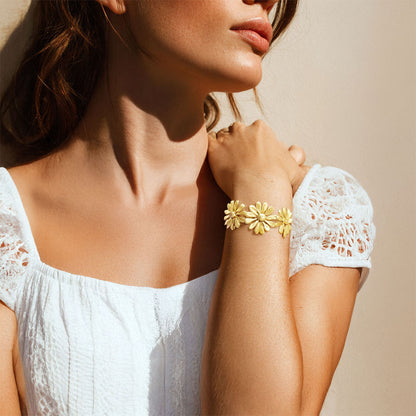 Bracelet Jonc Iris - Acier inoxydable - Couleur or