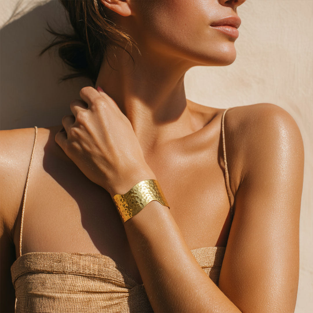 Bracelet jonc acier inoxydable or Maelle 2