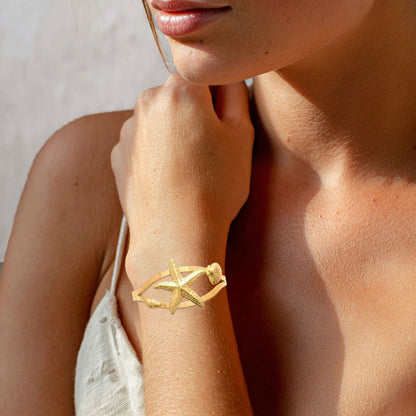 Bracelet Jonc Sea Star - Acier inoxydable - Couleur or