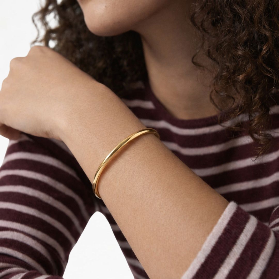 Bracelet jonc plaqué or 18K Basic & Perfect Bellaime 3