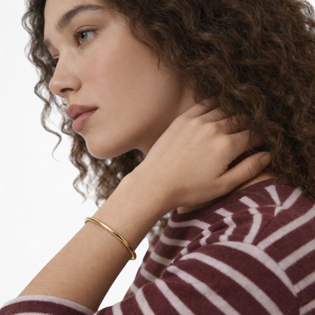 Bracelet jonc plaqué or 18K Basic & Perfect Bellaime 4