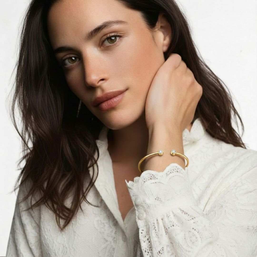 Bracelet jonc plaqué or 18K Victoria Bellaime 2