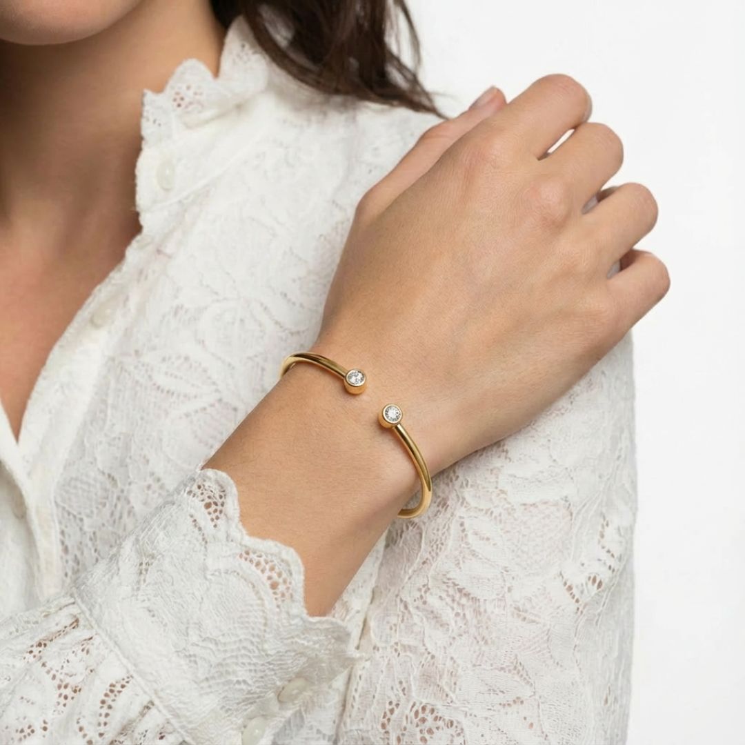 Bracelet jonc plaqué or 18K Victoria Bellaime 4