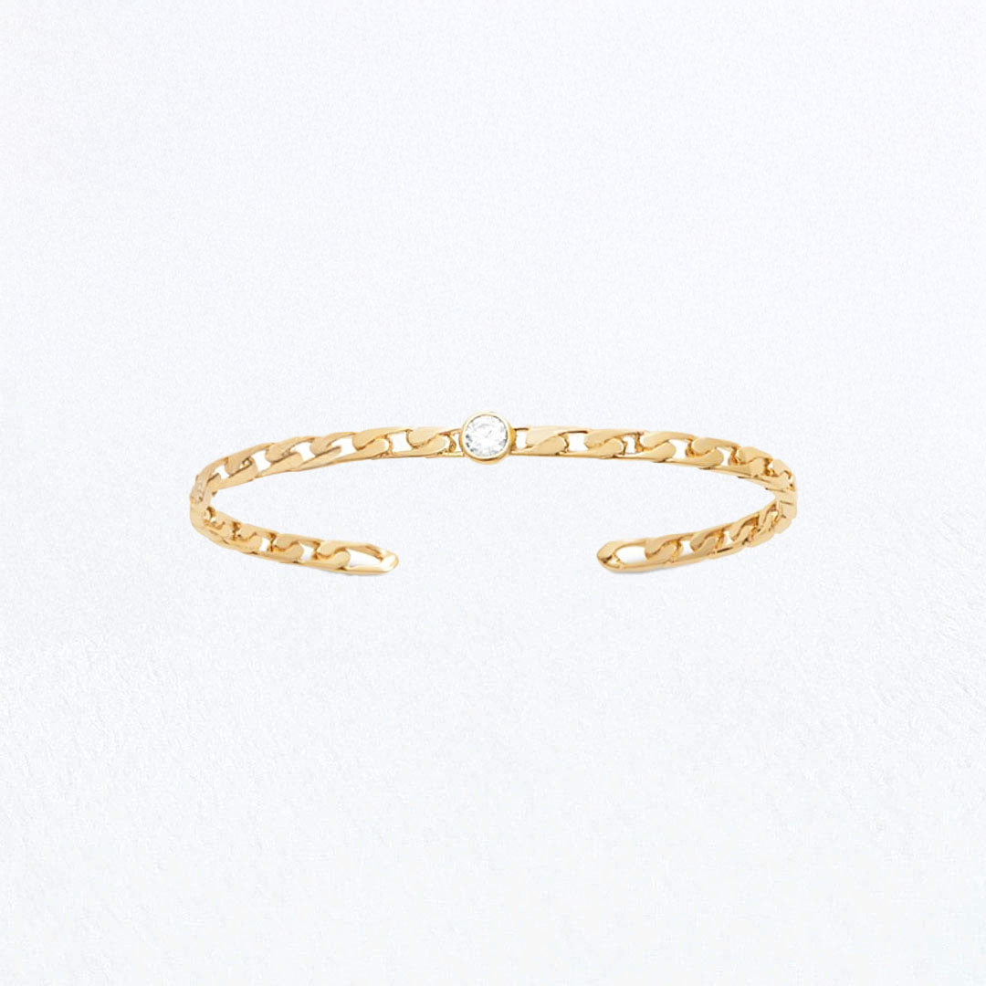 Bracelet jonc femme plaqué or 18K zirconium Unchained Bellaime
