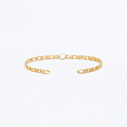 Bracelet jonc femme plaqué or 18K zirconium Unchained Bellaime