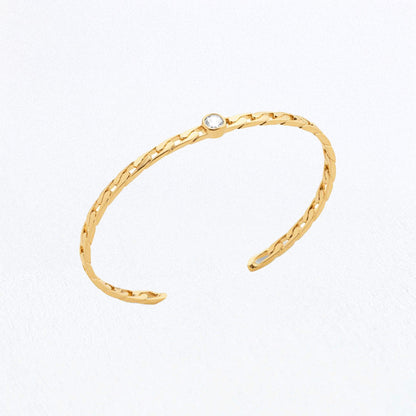 Bracelet jonc femme plaqué or 18K zirconium Unchained Bellaime 4