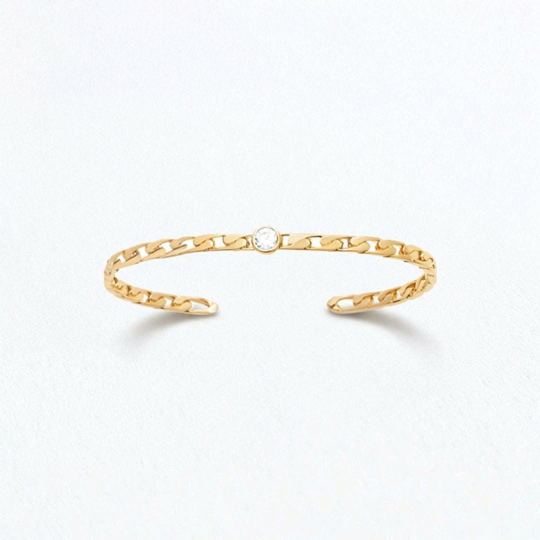 Bracelet jonc femme plaqué or 18K zirconium Unchained Bellaime