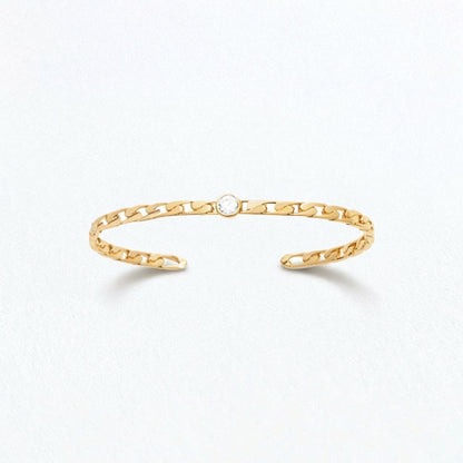 Bracelet jonc femme plaqué or 18K zirconium Unchained Bellaime
