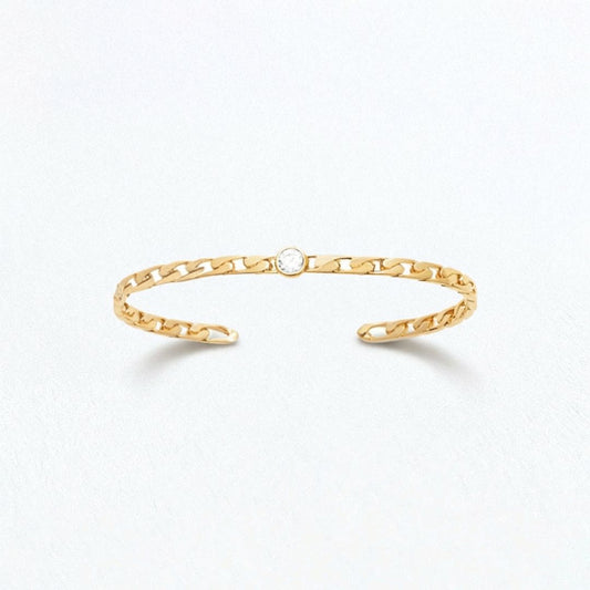 Bracelet jonc femme plaqué or 18K zirconium Unchained Bellaime