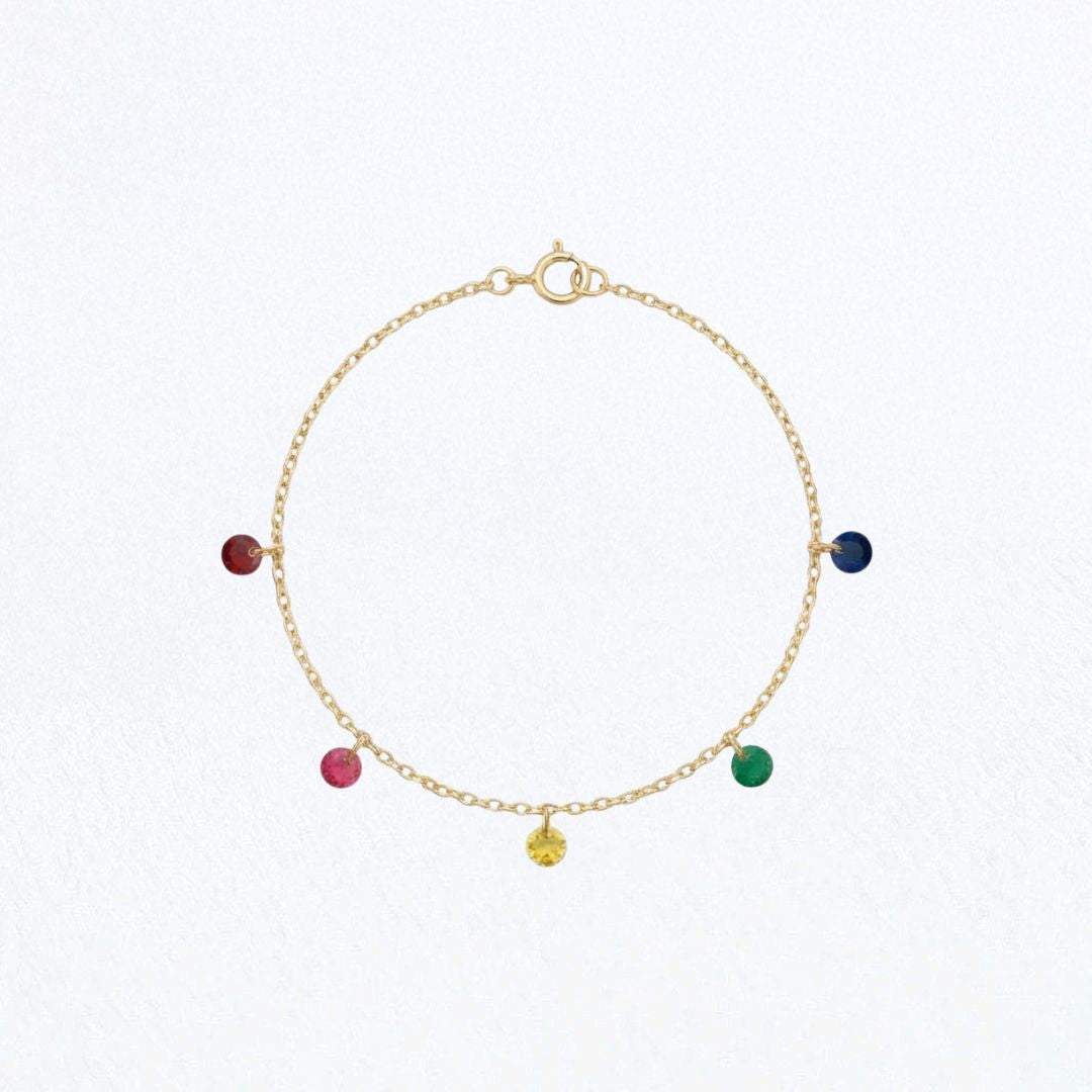 Bracelet multicolore Iris Plaqué or 18K Zirconium Bellaime