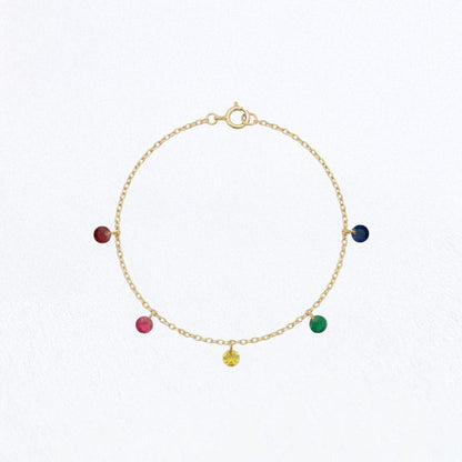 Bracelet multicolore Iris Plaqué or 18K Zirconium Bellaime