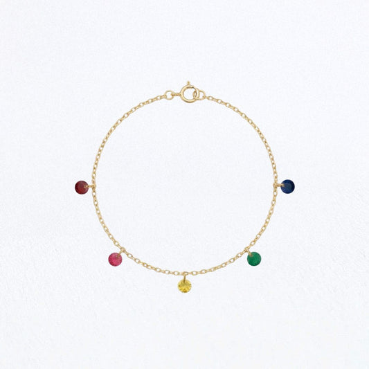 Bracelet multicolore Iris Plaqué or 18K Zirconium Bellaime