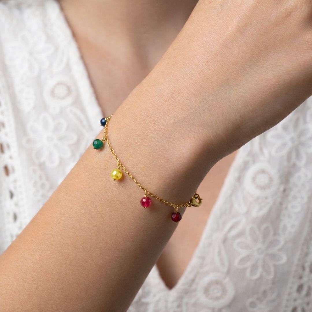 Bracelet multicolore Iris Plaqué or 18K Zirconium Bellaime 2