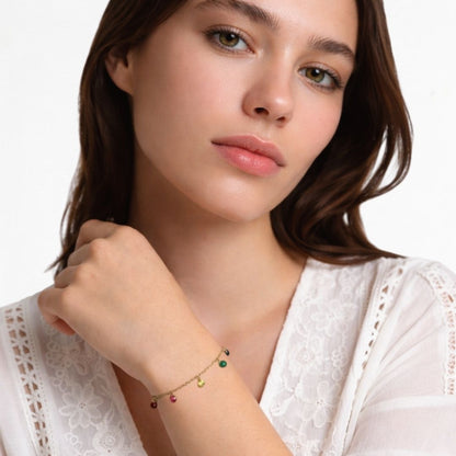 Bracelet multicolore Iris Plaqué or 18K Zirconium Bellaime 3