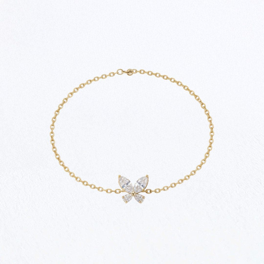 Bracelet papillon plaqué or 18K Butterfly Bellaime