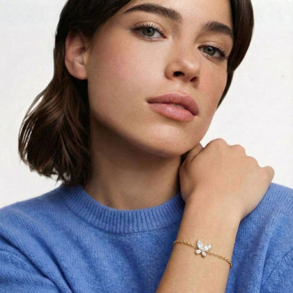 Bracelet papillon plaqué or 18K Butterfly Bellaime 2