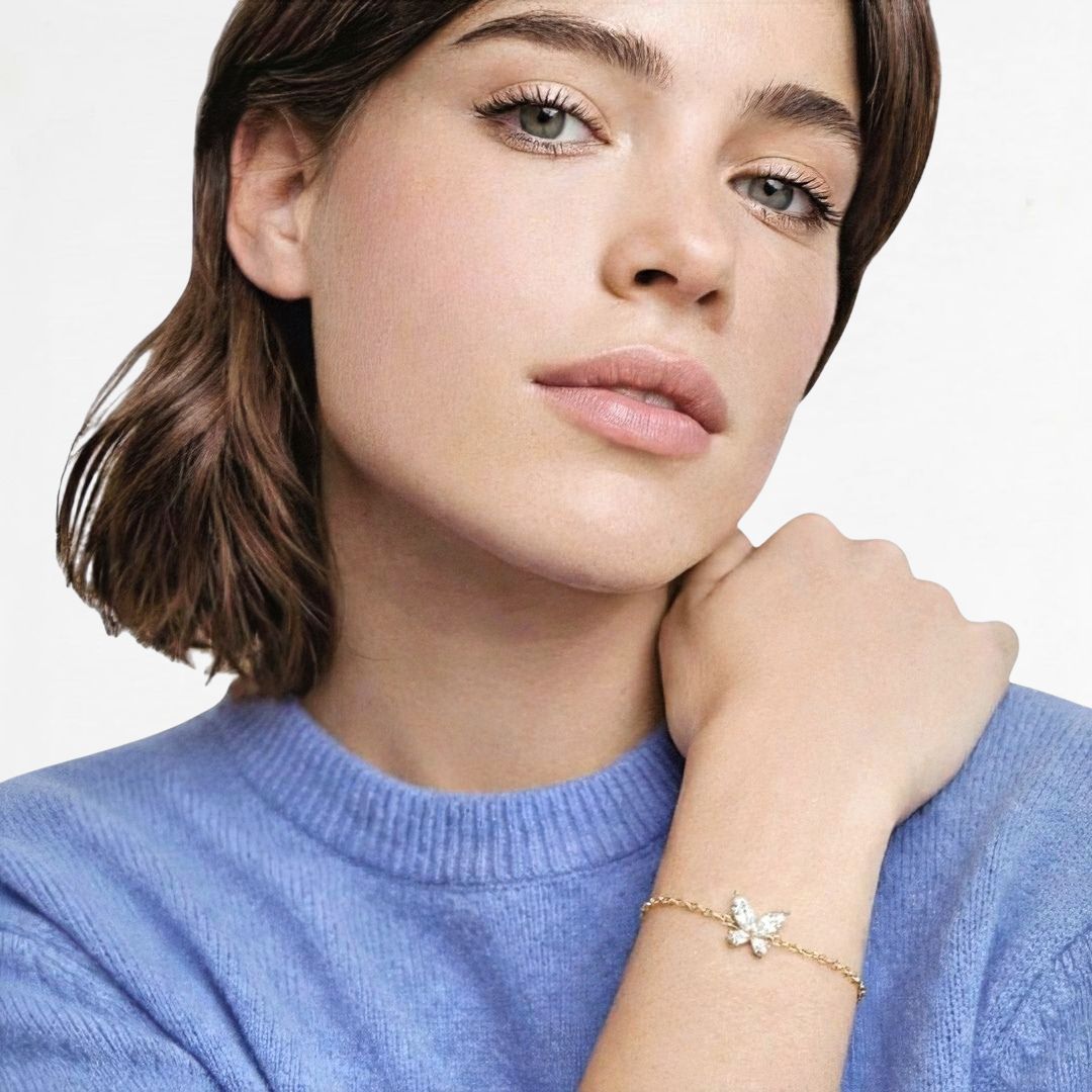 Bracelet papillon plaqué or 18K Butterfly Bellaime 2