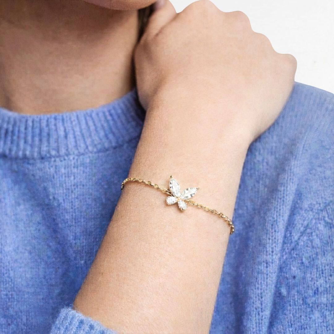 Bracelet papillon plaqué or 18K Butterfly Bellaime 3