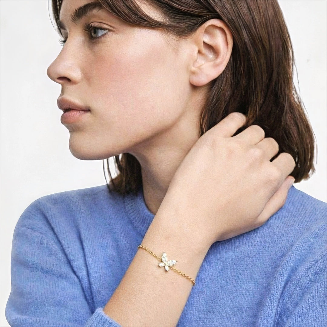 Bracelet papillon plaqué or 18K Butterfly Bellaime 4