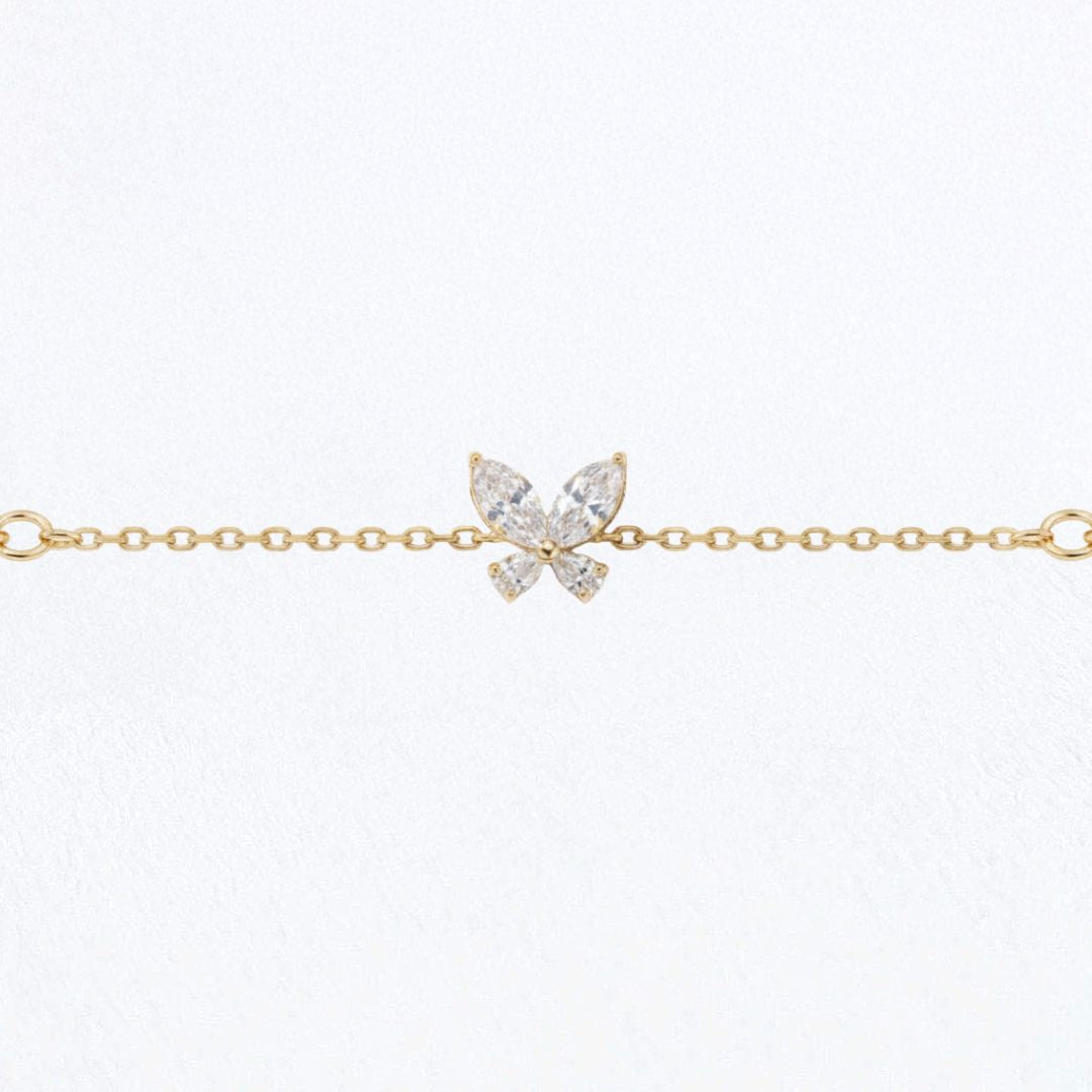 Bracelet papillon plaqué or 18K Butterfly Bellaime 6