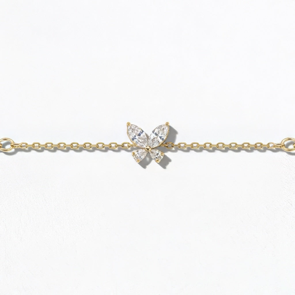 Bracelet papillon plaqué or 18K Butterfly Bellaime 6
