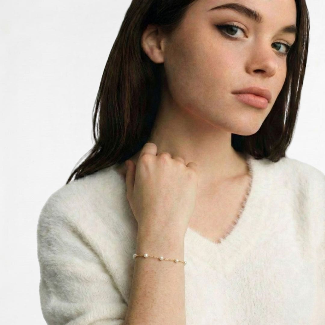 Bracelet perle plaqué or 18K Laura Bellaime 3