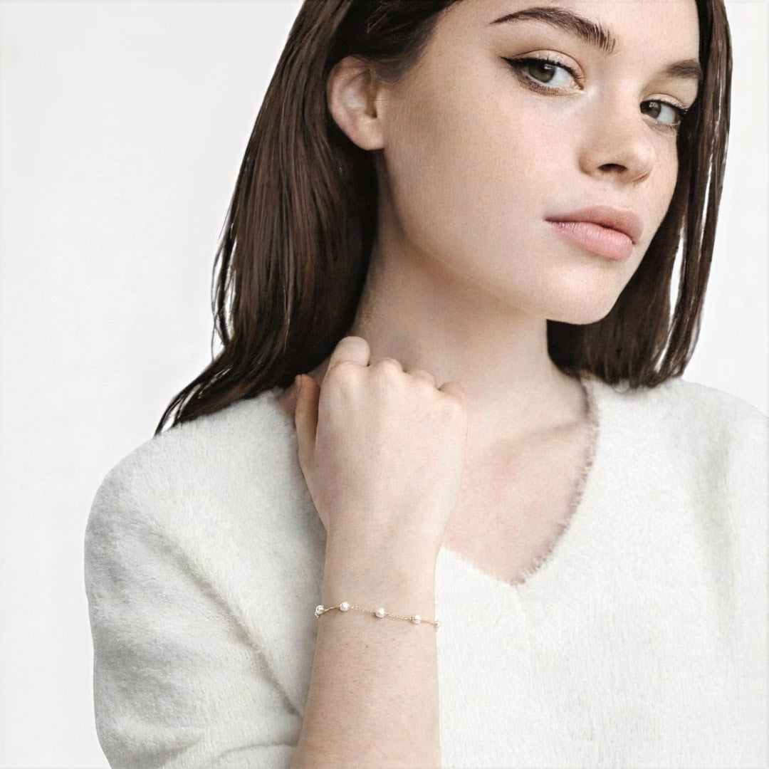 Bracelet perle plaqué or 18K Laura Bellaime 3