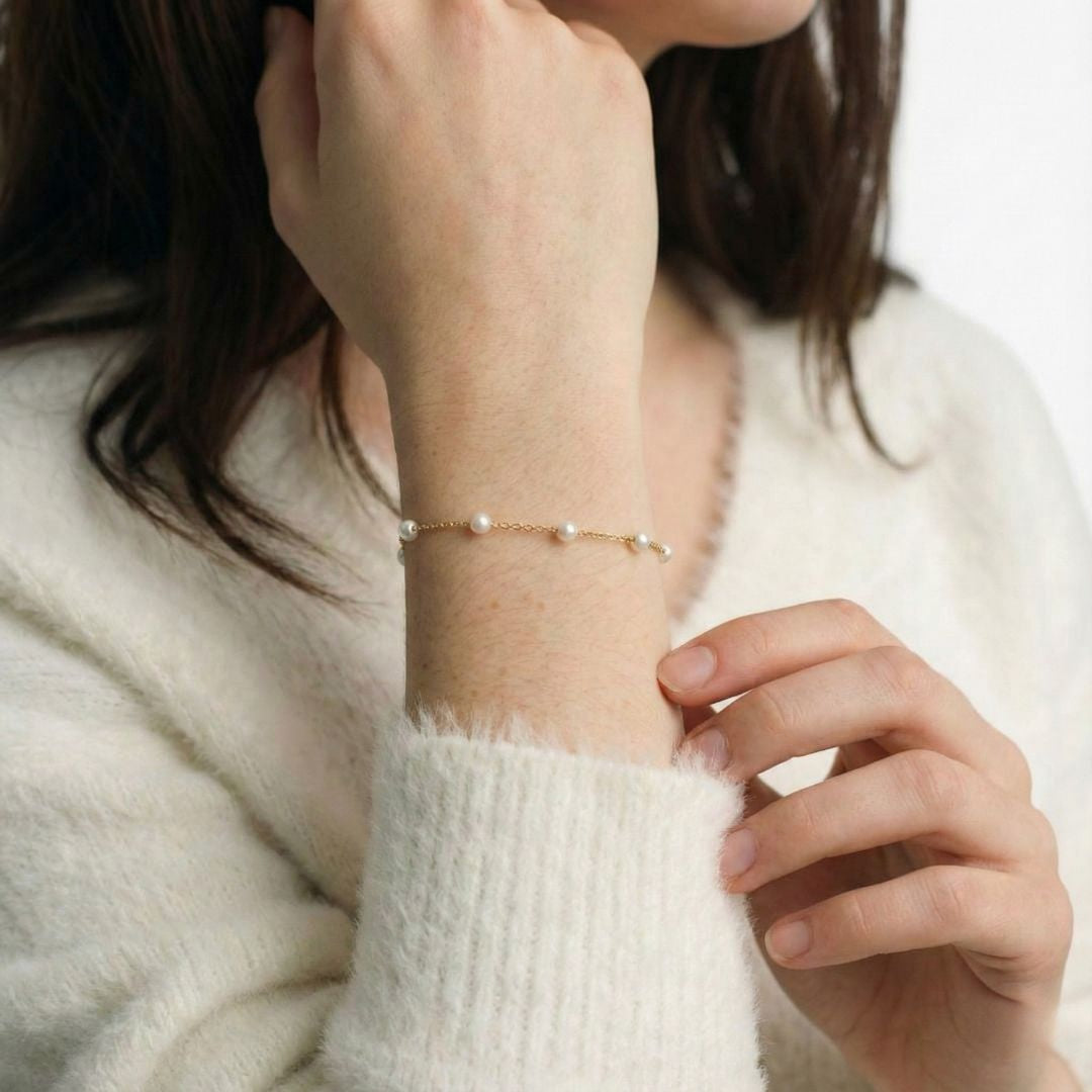 Bracelet perle plaqué or 18K Laura Bellaime 4