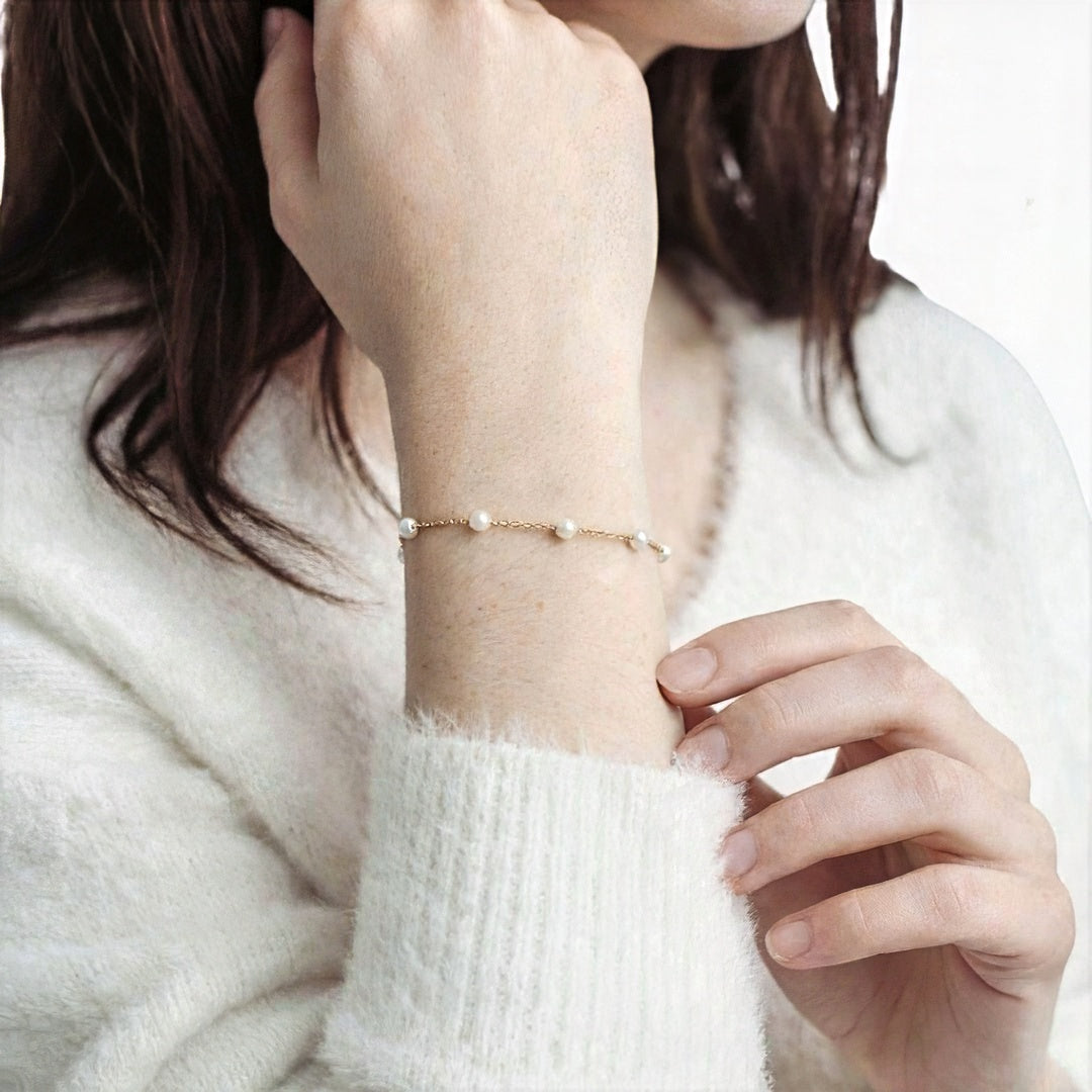 Bracelet perle plaqué or 18K Laura Bellaime 4