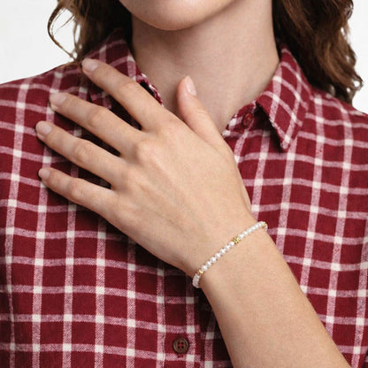 Bracelet perle plaqué or 18K Alizée Bellaime 2