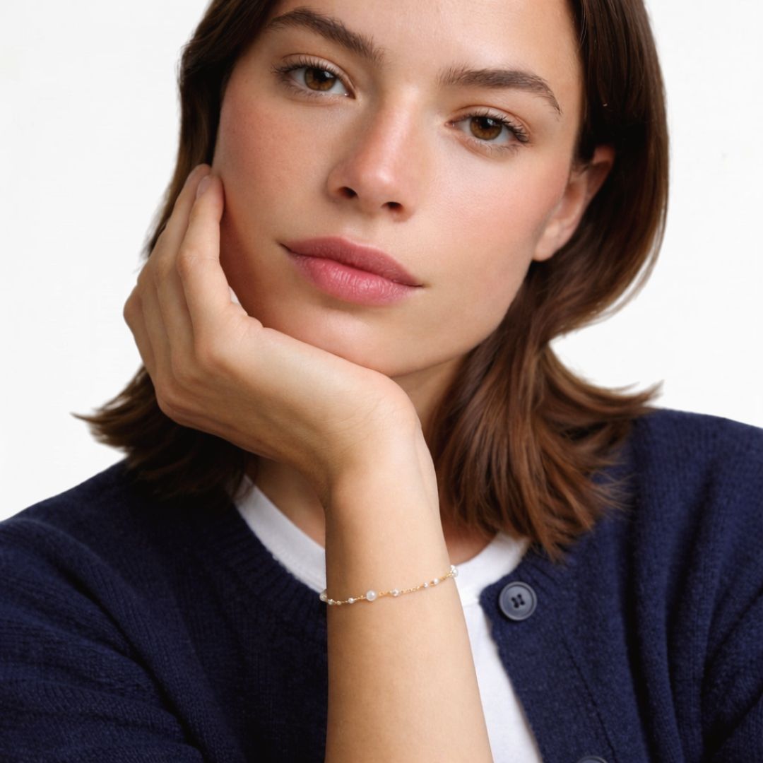 Bracelet perle plaqué or 18K Jeanne Bellaime 3