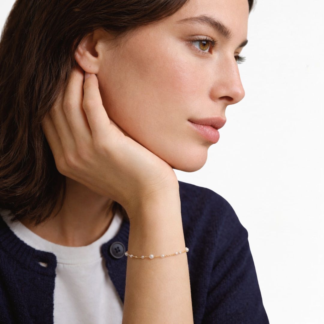Bracelet perle plaqué or 18K Jeanne Bellaime 4