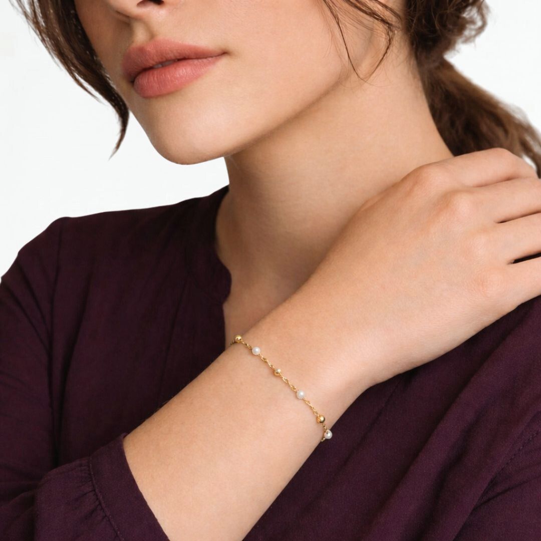 Bracelet perle plaqué or 18K Noemie Bellaime 5