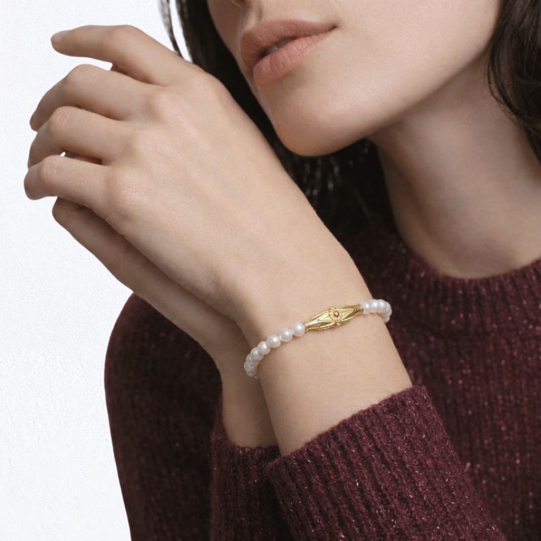 Bracelet perle plaqué or 18K Oriane Bellaime 3