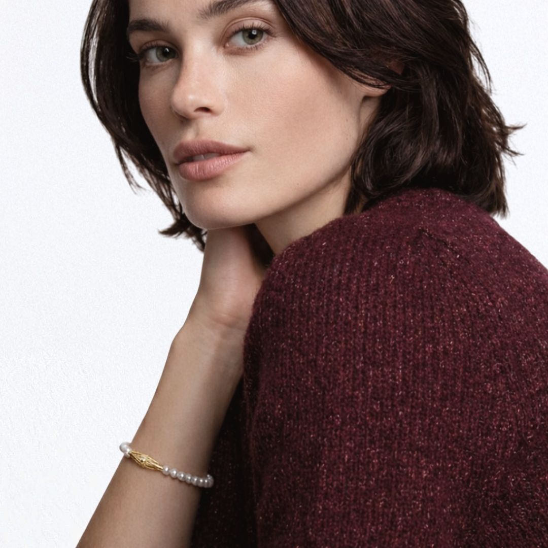 Bracelet perle plaqué or 18K Oriane Bellaime 4