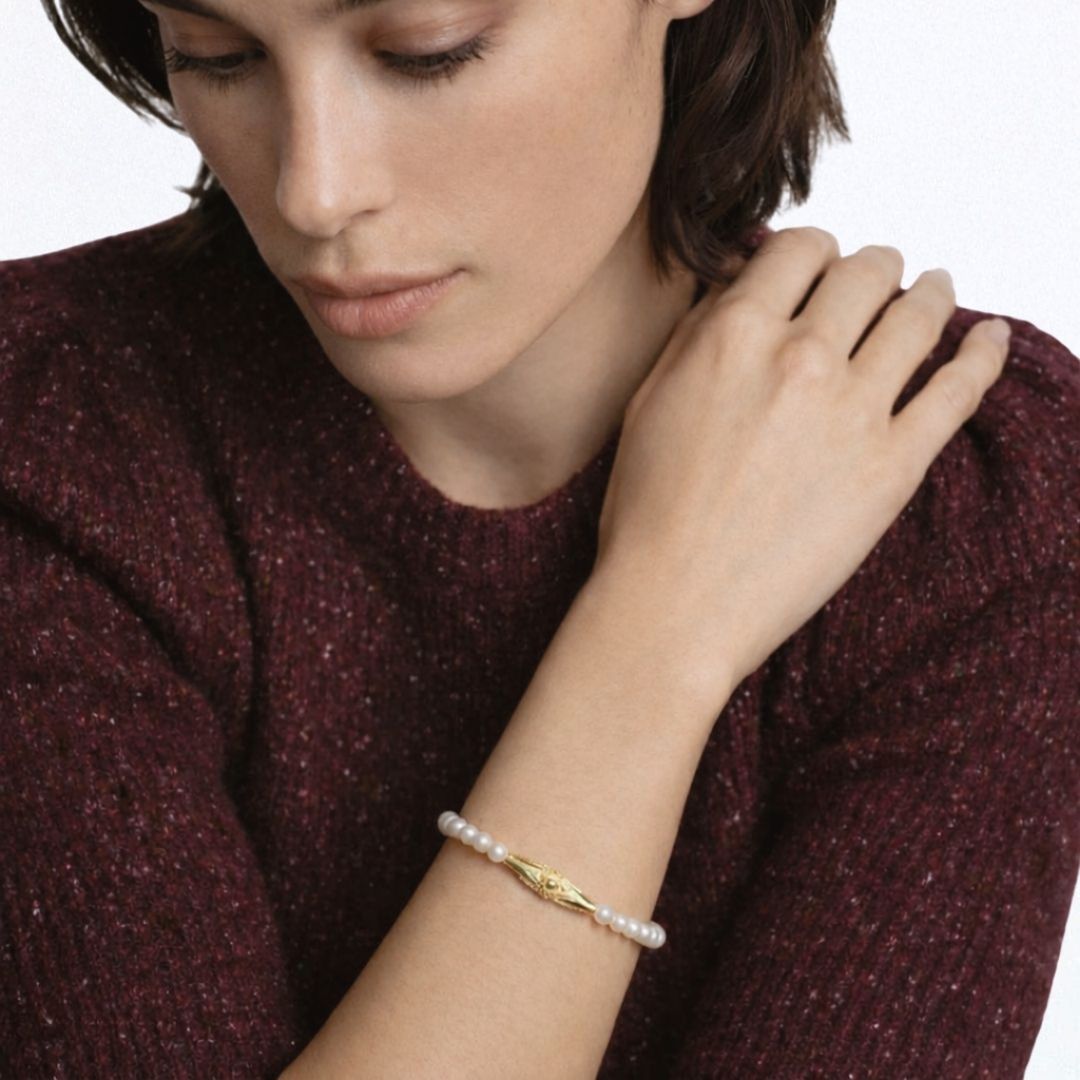 Bracelet perle plaqué or 18K Oriane Bellaime 5