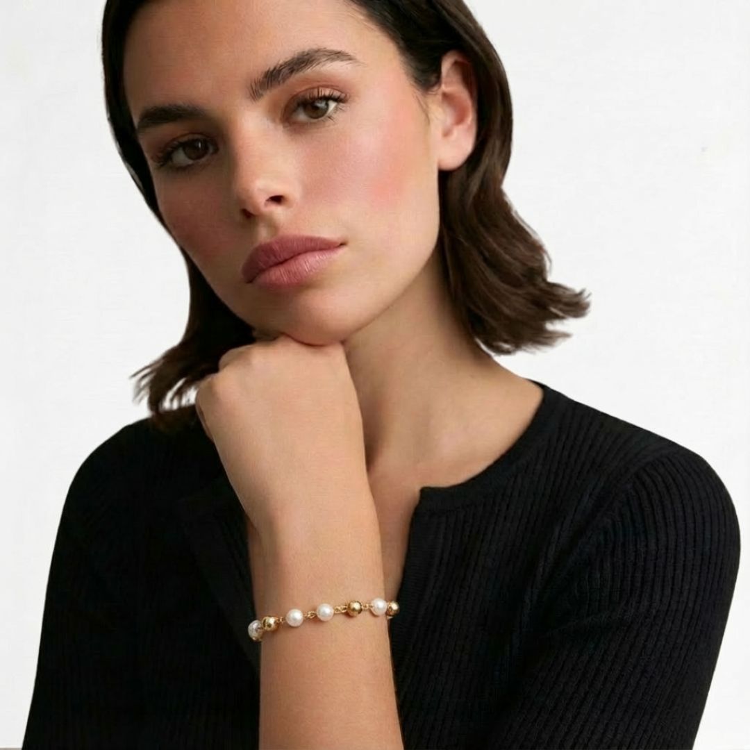 Bracelet perle plaqué or 18K Pauline Bellaime 2