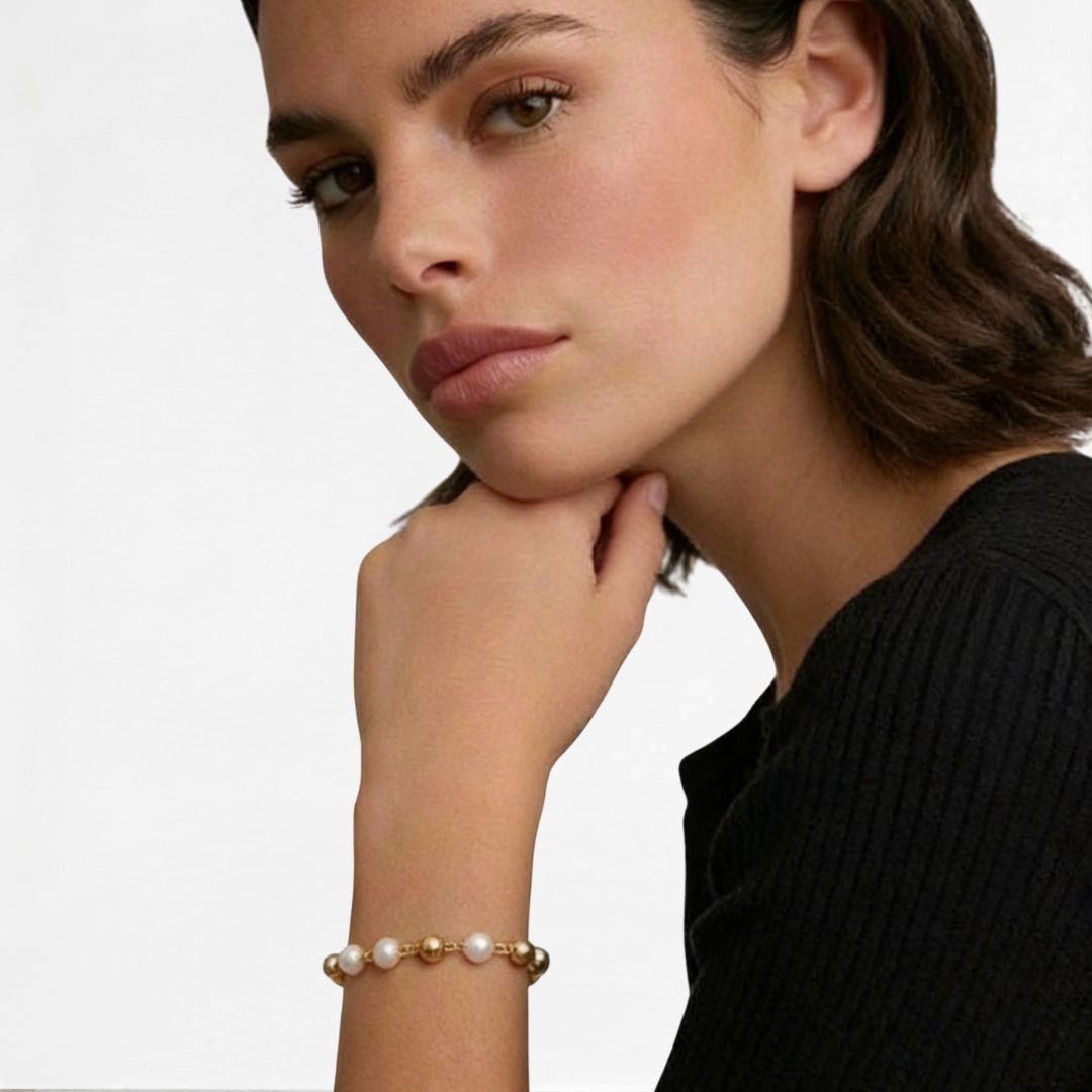 Bracelet perle plaqué or 18K Pauline Bellaime 3