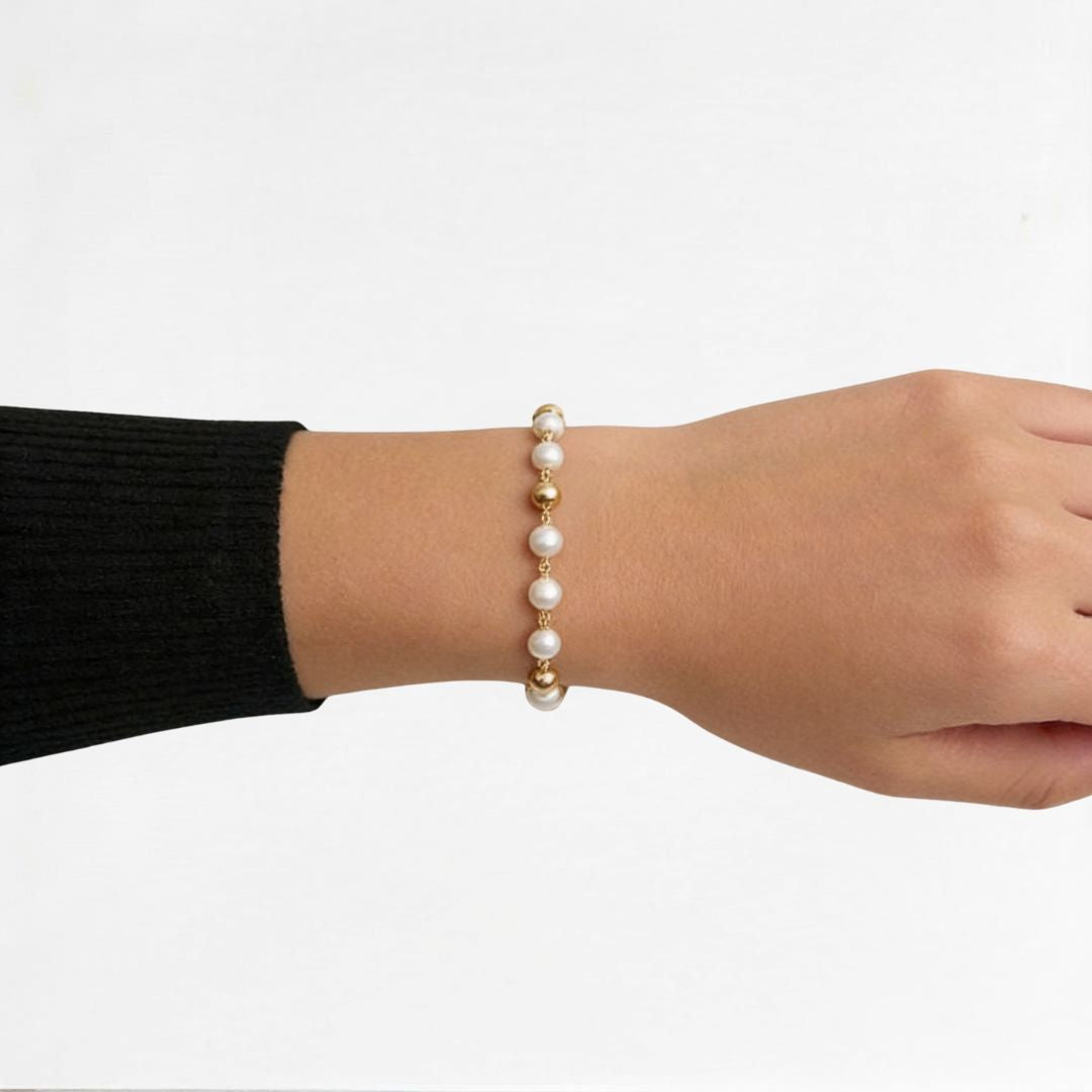 Bracelet perle plaqué or 18K Pauline Bellaime 5