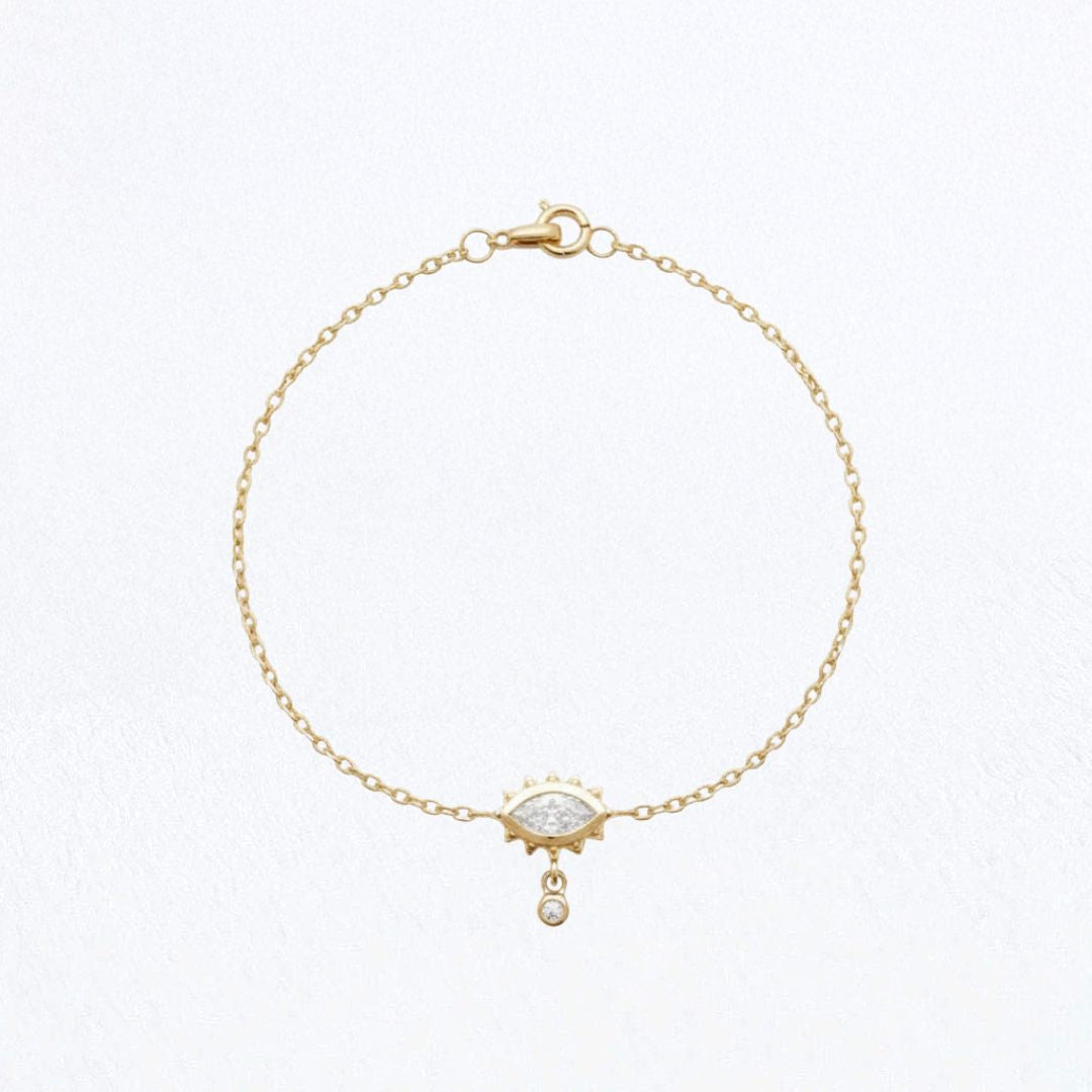 Bracelet oeil plaqué or 18K Lucky You Bellaime