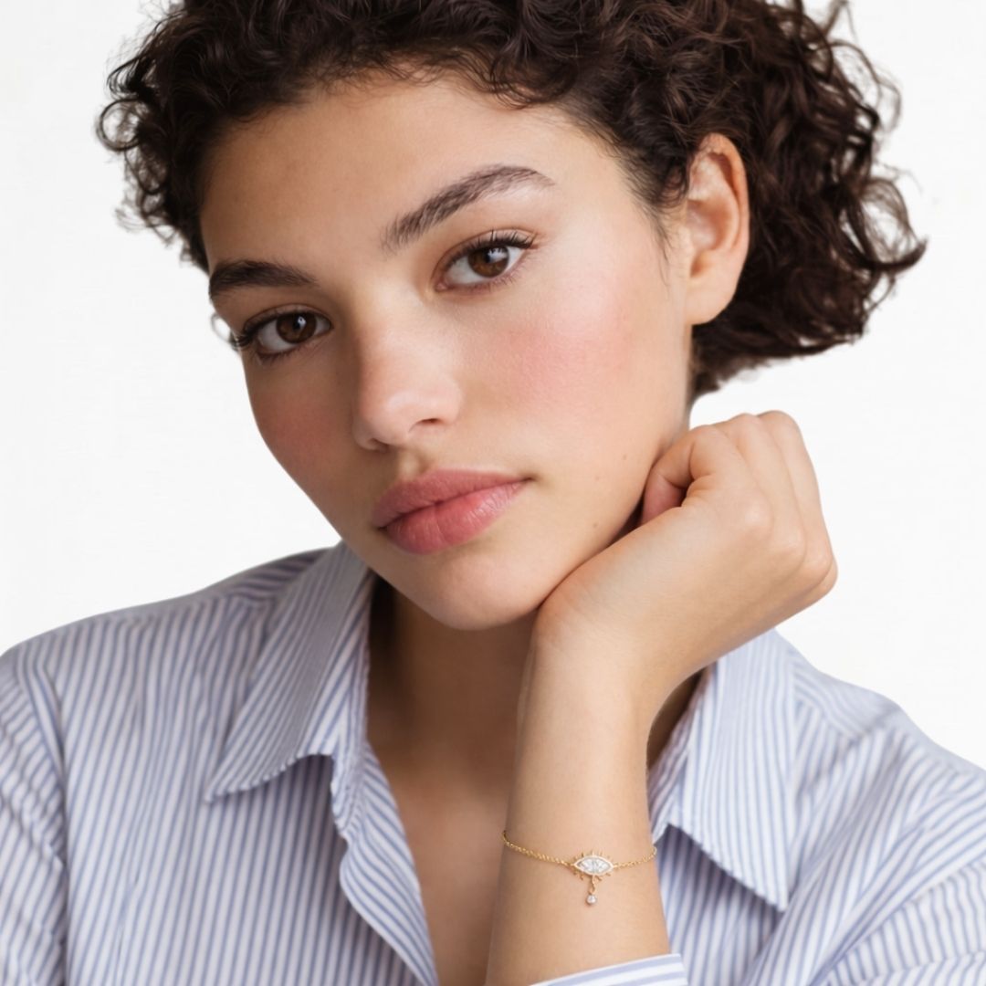 Bracelet oeil plaqué or 18K Lucky You Bellaime 2