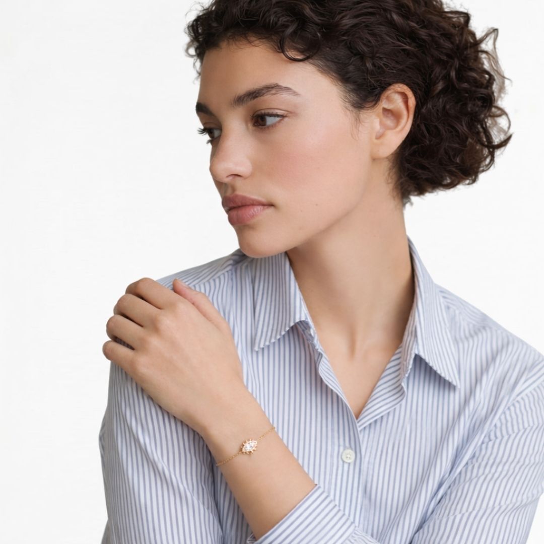 Bracelet oeil plaqué or 18K Lucky You Bellaime 3